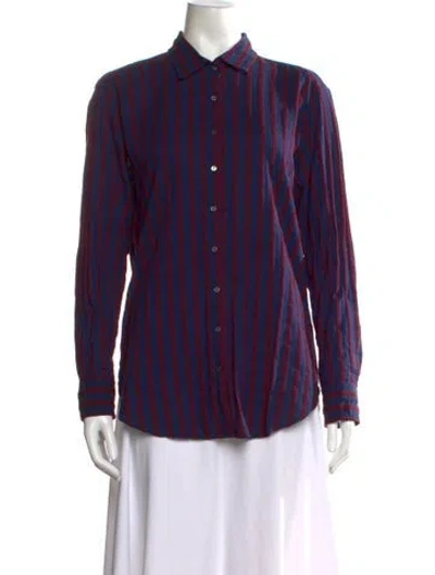 Pre-owned Xirena Striped Long Sleeve Button-up Top