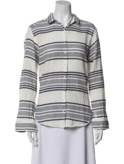 Pre-owned Xirena Striped Long Sleeve Button-up Top In Multi