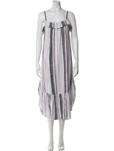 Pre-owned Xirena Striped Midi Length Dress In Blue