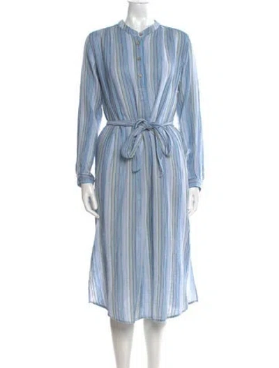 Pre-owned Xirena Striped Midi Length Dress In Blue