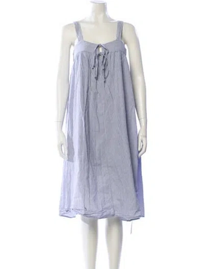 Pre-owned Xirena Striped Midi Length Dress In Blue