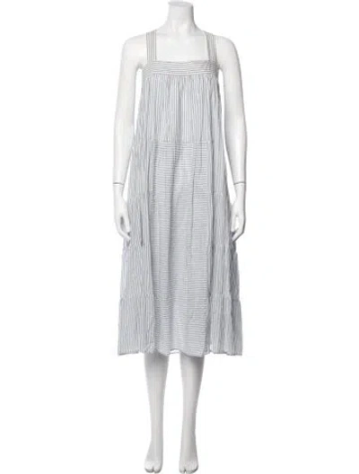 Pre-owned Xirena Striped Midi Length Dress In Blue