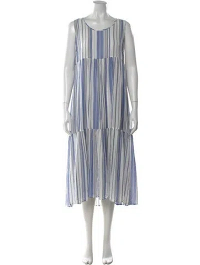 Pre-owned Xirena Striped Midi Length Dress In Blue