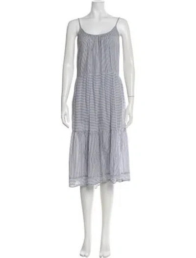 Pre-owned Xirena Striped Midi Length Dress In Blue