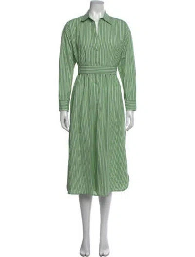 Pre-owned Xirena Striped Midi Length Dress In Green