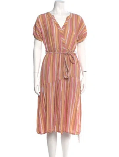 Pre-owned Xirena Striped Midi Length Dress In Neutral