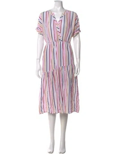 Pre-owned Xirena Striped Midi Length Dress In Pink