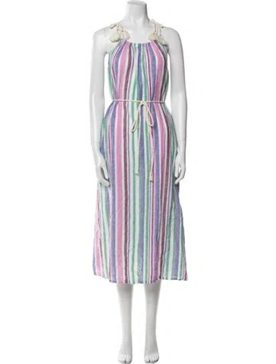 Pre-owned Xirena Striped Midi Length Dress In Purple