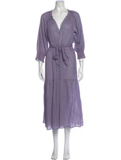 Pre-owned Xirena Striped Midi Length Dress In Purple