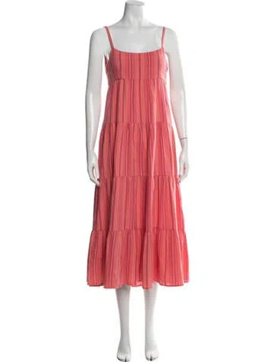 Pre-owned Xirena Striped Midi Length Dress W/ Tags In Pink