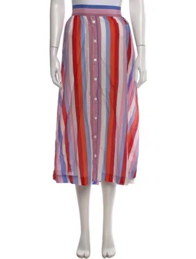 Pre-owned Xirena Striped Midi Length Skirt In Blue