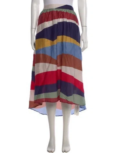 Pre-owned Xirena Striped Midi Length Skirt In Blue
