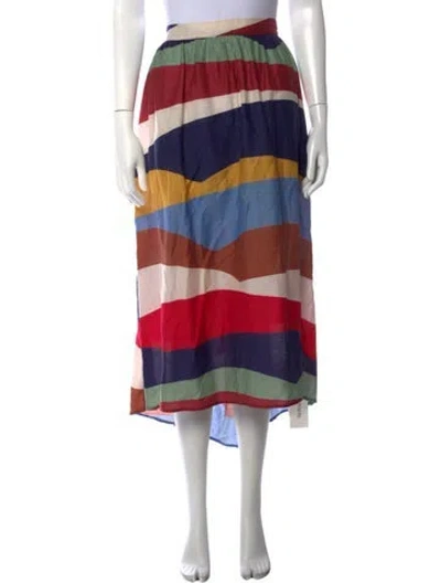Pre-owned Xirena Striped Midi Length Skirt In Blue