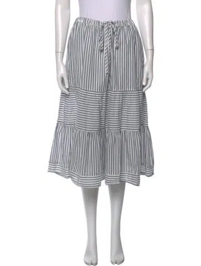 Pre-owned Xirena Striped Midi Length Skirt In Blue