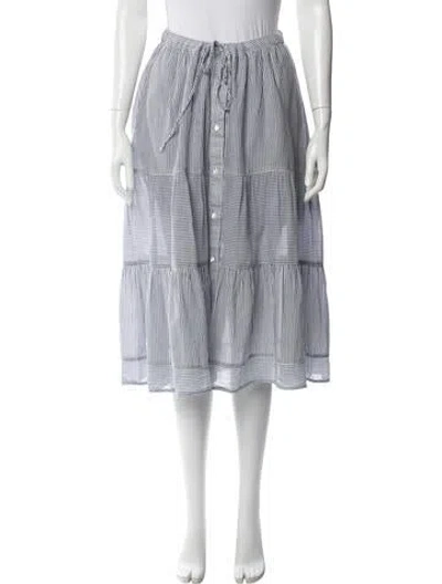 Pre-owned Xirena Striped Midi Length Skirt In Blue/white