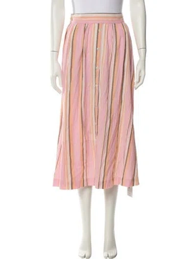 Pre-owned Xirena Striped Midi Length Skirt In Pink
