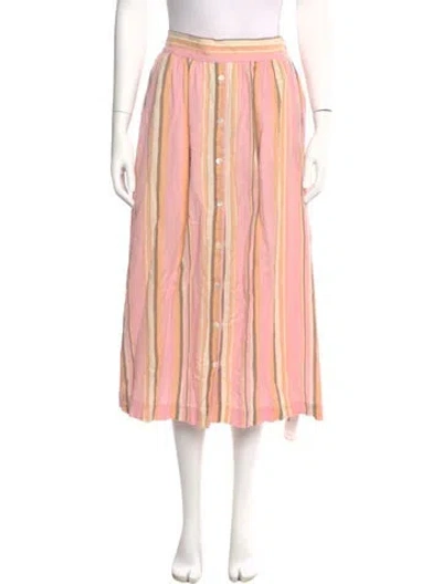 Pre-owned Xirena Striped Midi Length Skirt In Pink