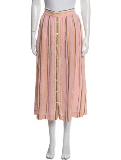Pre-owned Xirena Striped Midi Length Skirt In Pink