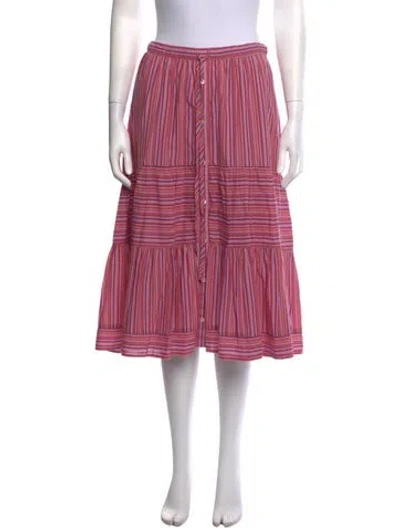 Pre-owned Xirena Striped Midi Length Skirt In Pink