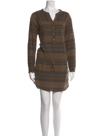 Pre-owned Xirena Striped Mini Dress In Brown