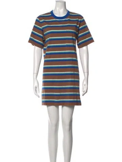 Pre-owned Xirena Striped Mini Dress In Brown