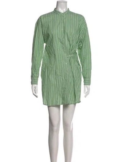 Pre-owned Xirena Striped Mini Dress In Green