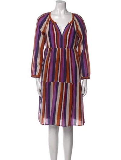 Pre-owned Xirena Striped Mini Dress In Purple