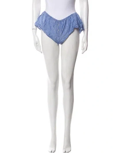 Pre-owned Xirena Striped Mini Shorts In White