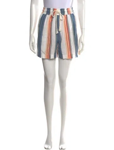 Pre-owned Xirena Striped Mini Shorts In White