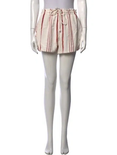 Pre-owned Xirena Striped Mini Shorts In White