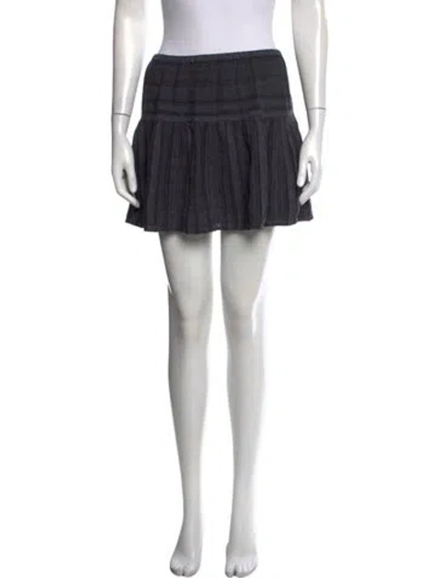 Pre-owned Xirena Striped Mini Skirt In Black
