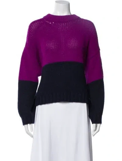 Pre-owned Xirena Striped Mock Neck Sweater In Purple