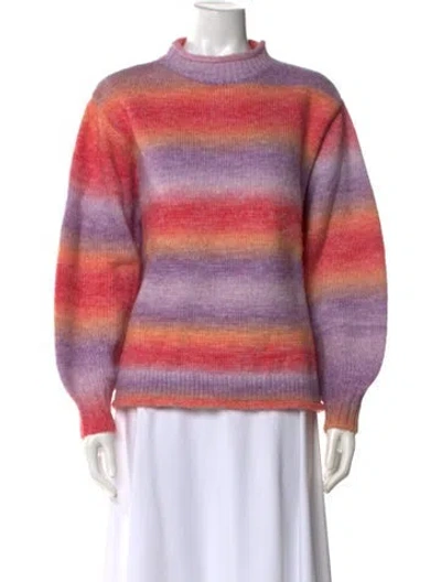 Pre-owned Xirena Striped Mock Neck Sweater In Purple
