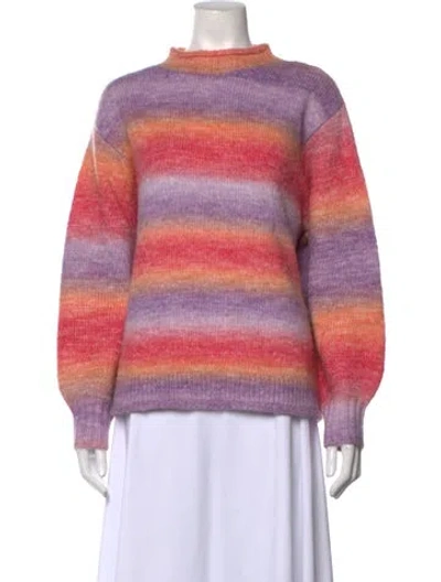 Pre-owned Xirena Striped Mock Neck Sweater In Purple