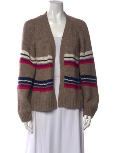 Pre-owned Xirena Striped Open Front Sweater In Brown