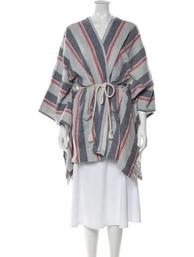 Pre-owned Xirena Striped Poncho W/ Tags In Blue