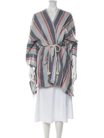 Pre-owned Xirena Striped Poncho W/ Tags In Blue