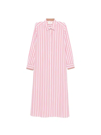 Xirena Striped Shirt-style Midi Dress In Pink
