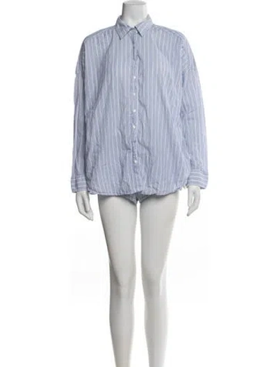 Pre-owned Xirena Striped Short Set In Blue