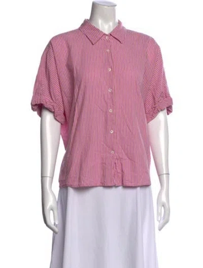 Pre-owned Xirena Striped Short Sleeve Blouse In Neutral