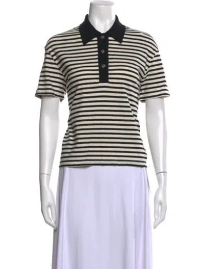Pre-owned Xirena Striped Short Sleeve Polo W/ Tags In Neutral