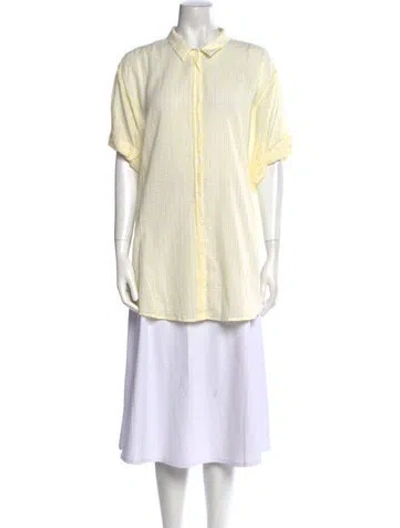 Pre-owned Xirena Striped Short Sleeve Tunic In Yellow