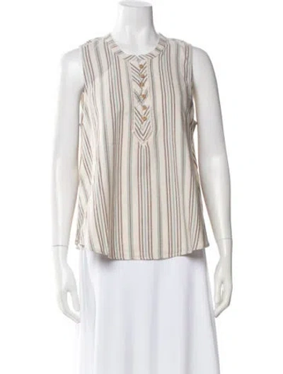 Pre-owned Xirena Striped Sleeveless Top W/ Tags In Neutral