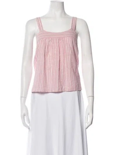 Pre-owned Xirena Striped Square Neckline Top In Pink