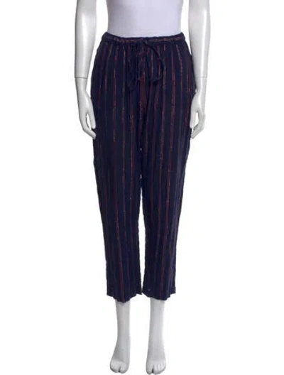 Pre-owned Xirena Striped Straight Leg Pants In Blue