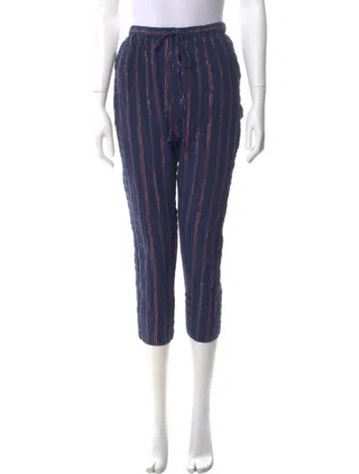 Pre-owned Xirena Striped Straight Leg Pants In Blue