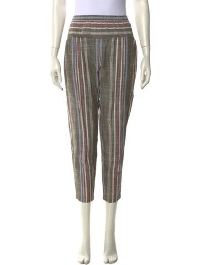 Pre-owned Xirena Striped Straight Leg Pants In Gray