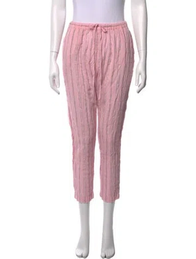 Pre-owned Xirena Striped Straight Leg Pants In Pink