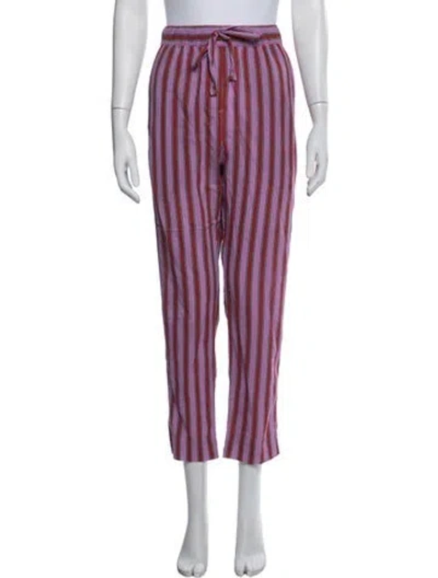 Pre-owned Xirena Striped Straight Leg Pants In Pink