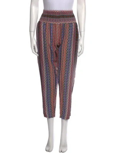 Pre-owned Xirena Striped Straight Leg Pants In White